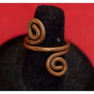 Size 6, Vintage Copper Spiral Stylish Ring - F33